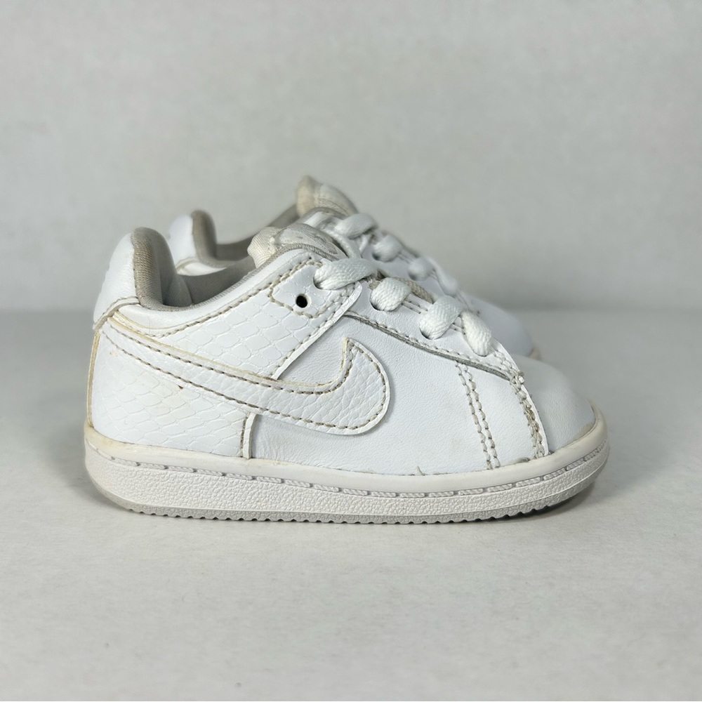 Nike Triple White Leather Tennis 344896-111 Sneakers Shoe; Toddler/ Baby Size 4C
